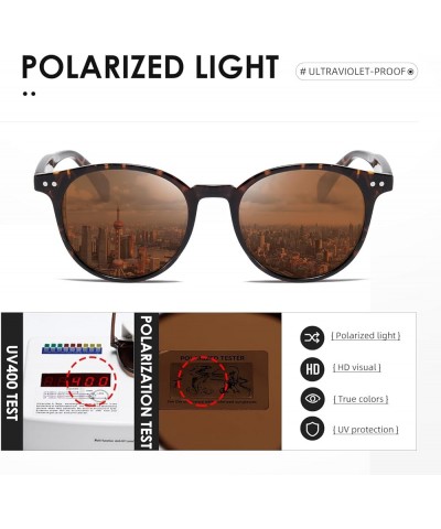 Sunglasses Womens and Men Polarized Retro Trendy Sun Glasses Vintage Round Frame K1515 Tortoise/Brown $14.24 Wayfarer