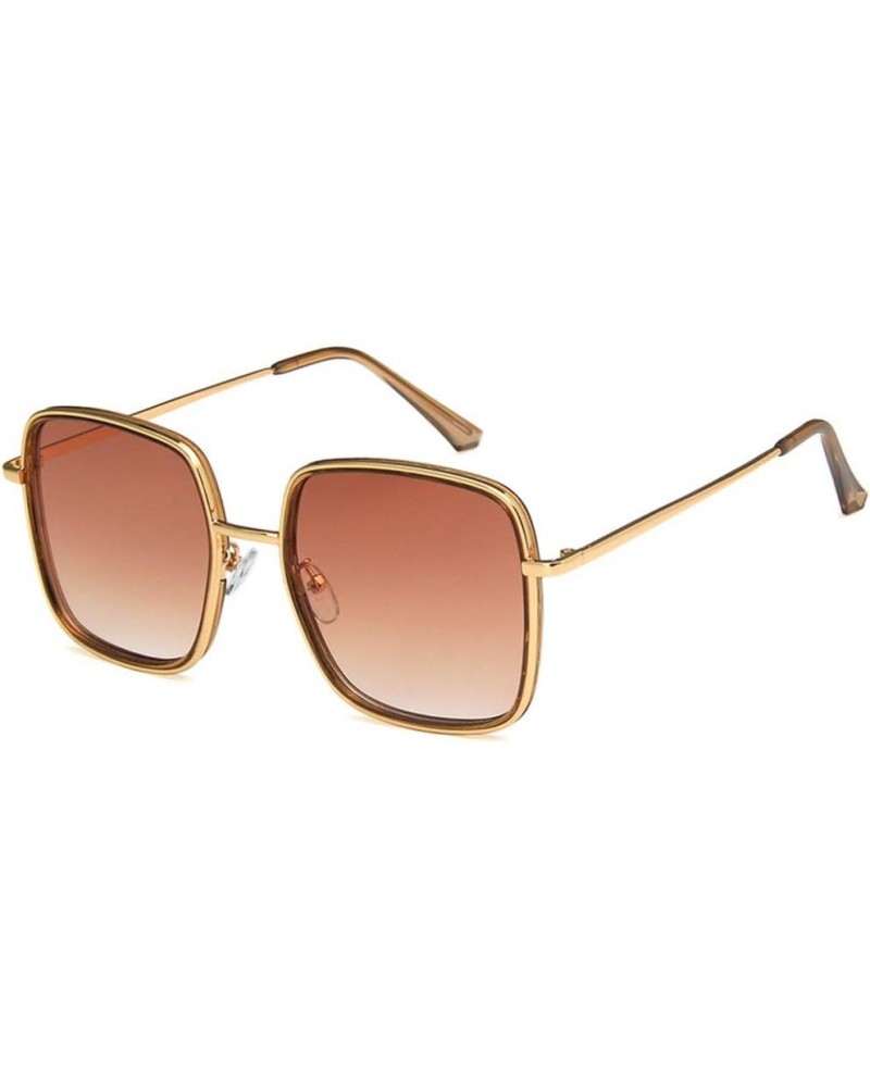 Unisex Sunglasses Fashion Gold Pink Drive Holiday Square Non-Polarized UV400 Gold Brown $7.69 Square