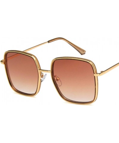 Unisex Sunglasses Fashion Gold Pink Drive Holiday Square Non-Polarized UV400 Gold Brown $7.69 Square