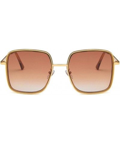 Unisex Sunglasses Fashion Gold Pink Drive Holiday Square Non-Polarized UV400 Gold Brown $7.69 Square