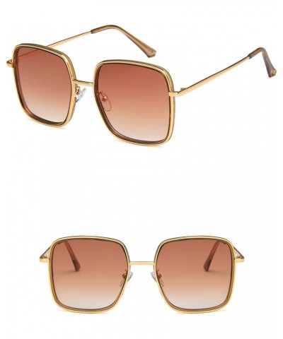 Unisex Sunglasses Fashion Gold Pink Drive Holiday Square Non-Polarized UV400 Gold Brown $7.69 Square