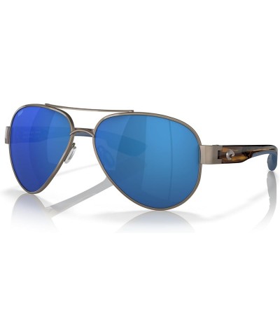 Men's South Point Aviator Sunglasses Golden Pearl/Blue Mirrored Polarized-580p $47.25 Designer