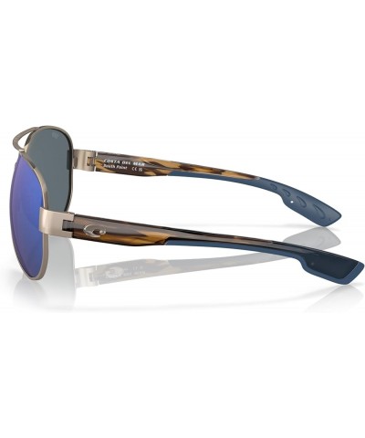 Men's South Point Aviator Sunglasses Golden Pearl/Blue Mirrored Polarized-580p $47.25 Designer