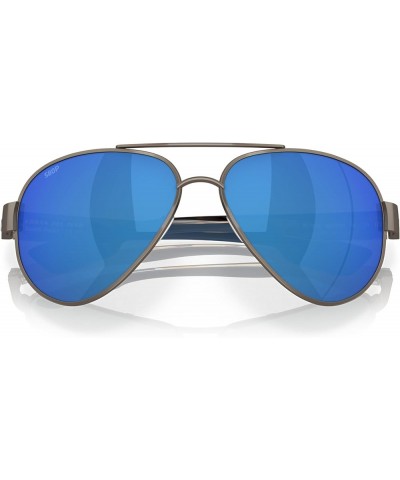 Men's South Point Aviator Sunglasses Golden Pearl/Blue Mirrored Polarized-580p $47.25 Designer