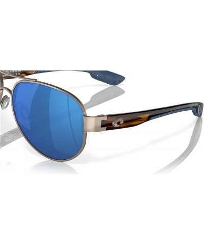 Men's South Point Aviator Sunglasses Golden Pearl/Blue Mirrored Polarized-580p $47.25 Designer