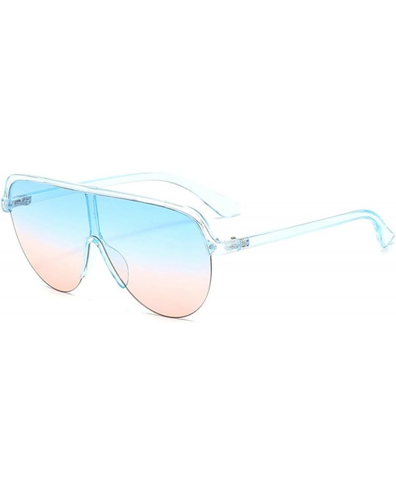 Oversized One Piece Shield Mirror Sunglasses Women Fashion Y2K Flat Mirror Sun Glasses Men Hip Hop Shades Blue Pink $9.87 Oval