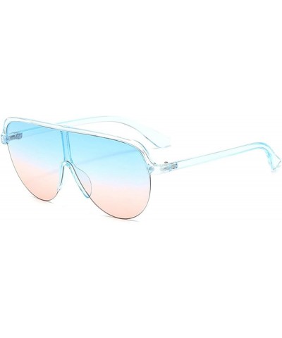 Oversized One Piece Shield Mirror Sunglasses Women Fashion Y2K Flat Mirror Sun Glasses Men Hip Hop Shades Blue Pink $9.87 Oval