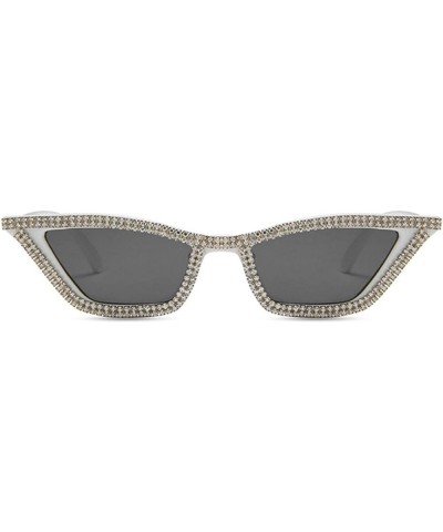 Cat Eye Sunglasses for Women Sparkling Rhinestone Sunglasses Trendy Retro Diamond Glasses UV400 Protection White&black $9.32 ...