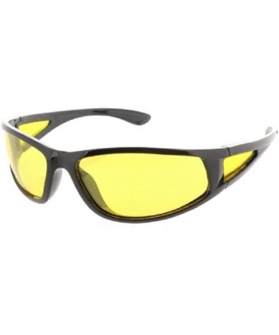 Polarized Night Vision Driving Sunglasses Aviator Sport Wrap Motorcycle Yellow Lenses Glasses Polarized Sport Wrap Black Yell...