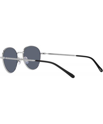 Men's Ph3144 Round Sunglasses Brushed Silver/Grey Blue $43.91 Round