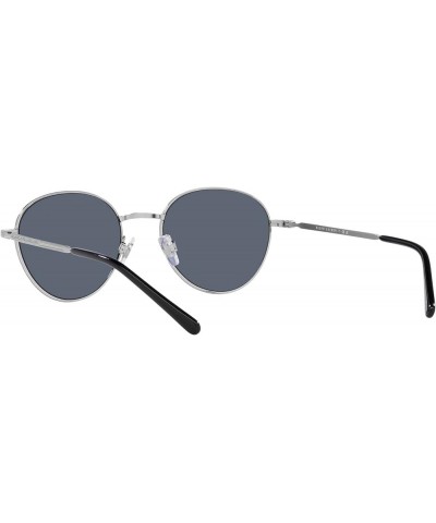 Men's Ph3144 Round Sunglasses Brushed Silver/Grey Blue $43.91 Round