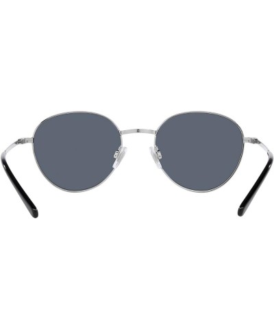 Men's Ph3144 Round Sunglasses Brushed Silver/Grey Blue $43.91 Round