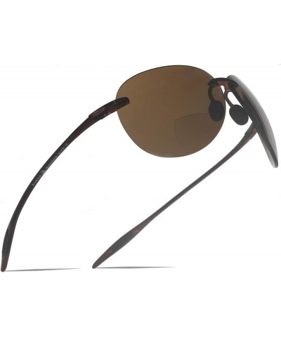 Maui Sports Pilot Bifocal Reading Sunglasses Ultra Flex TR90 Readers Under the Sun Brown $17.99 Aviator