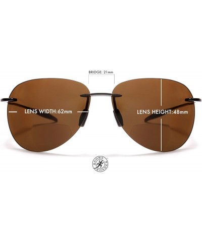 Maui Sports Pilot Bifocal Reading Sunglasses Ultra Flex TR90 Readers Under the Sun Brown $17.99 Aviator