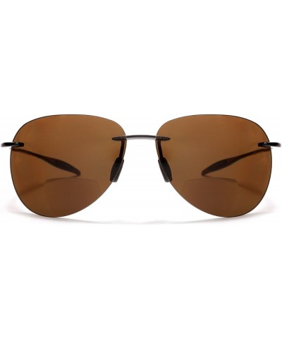 Maui Sports Pilot Bifocal Reading Sunglasses Ultra Flex TR90 Readers Under the Sun Brown $17.99 Aviator