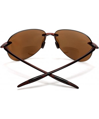 Maui Sports Pilot Bifocal Reading Sunglasses Ultra Flex TR90 Readers Under the Sun Brown $17.99 Aviator