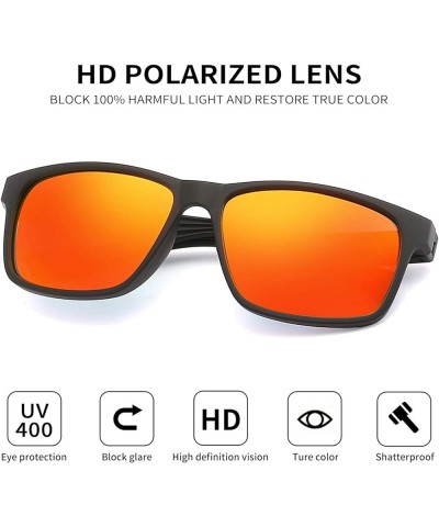 Polarized Sunglasses for Men Women UV400 Protection Trendy Sports Fishing Running Driving Sun Glasses Black/Red $16.23 Sport