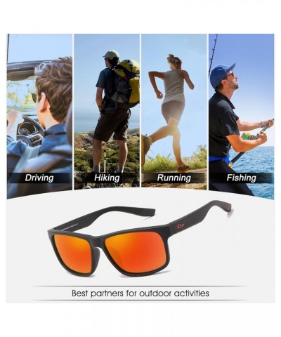 Polarized Sunglasses for Men Women UV400 Protection Trendy Sports Fishing Running Driving Sun Glasses Black/Red $16.23 Sport