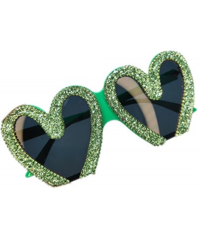 Diamond Love Heart Sunglasses Womens Festivel Party Halloween Sun Glasses Shades bling Rhinestone Sunglasses for Women Green ...