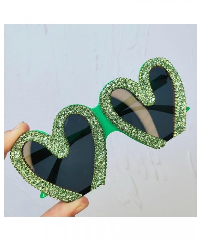 Diamond Love Heart Sunglasses Womens Festivel Party Halloween Sun Glasses Shades bling Rhinestone Sunglasses for Women Green ...