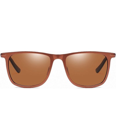 Classic Aviator Sunglasses Polarized Al-Mg alloy Driving Sunglasses 100% UV Blocking Brown Brown $19.98 Aviator