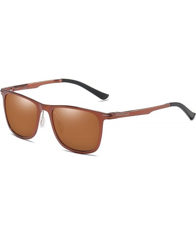 Classic Aviator Sunglasses Polarized Al-Mg alloy Driving Sunglasses 100% UV Blocking Brown Brown $19.98 Aviator