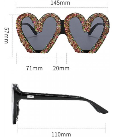 Diamond Love Heart Sunglasses Womens Festivel Party Halloween Sun Glasses Shades bling Rhinestone Sunglasses for Women Green ...