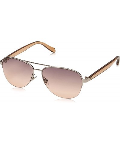 Women's Fos3062s Aviator Sunglasses Ruthenium Nude $15.70 Aviator