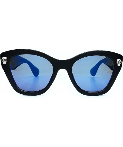 5209 Premium Oversize XXL Men Women Mirrored harley bike Style Retro Vintage Spike punk gotica Sunglasses Blue(mirror) $10.35...