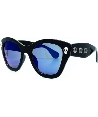 5209 Premium Oversize XXL Men Women Mirrored harley bike Style Retro Vintage Spike punk gotica Sunglasses Blue(mirror) $10.35...