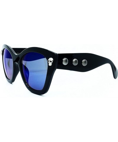 5209 Premium Oversize XXL Men Women Mirrored harley bike Style Retro Vintage Spike punk gotica Sunglasses Blue(mirror) $10.35...