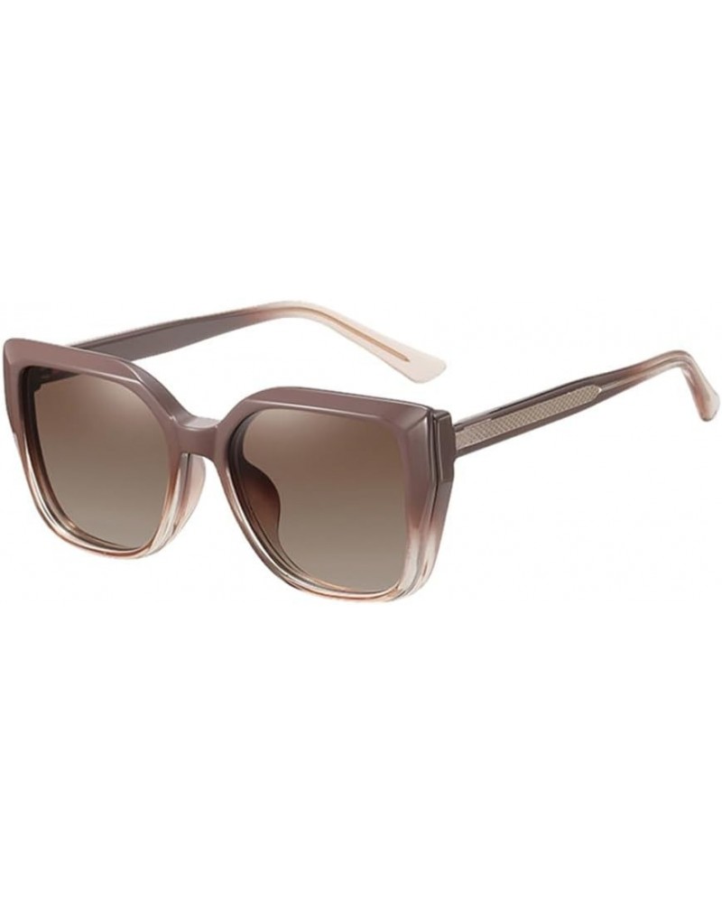 polarized sunglasses for women uv400 cat eye frame driving square glasses acetate Cameo Brown Frame $30.20 Rectangular