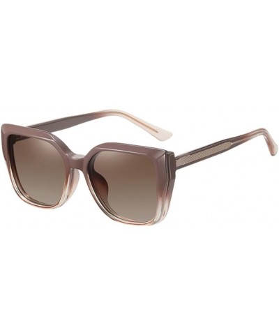 polarized sunglasses for women uv400 cat eye frame driving square glasses acetate Cameo Brown Frame $30.20 Rectangular