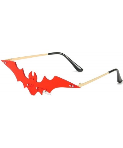 Fashion Bat Sunglasses Women Men Vintage Mirror Rimless Sun Glasses Unique Sunglasses Female Male A-red $10.28 Rimless