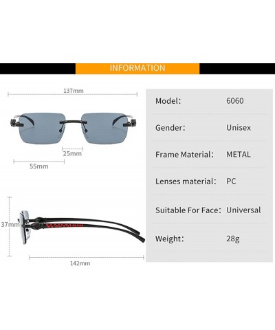 Rimless Rectangle Sunglasses for Men Women Trendy Vintage Eyewear Fashion 70s 90s Shades Gold Frame Gradient Brown Lens $10.1...