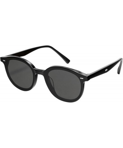 Retro Round Sunglasses for Women - Vintage Classic Ladies Sun Glasses UV Protection Black $12.69 Designer