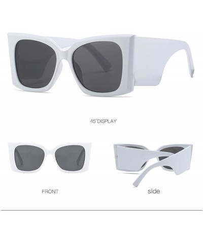 Cat Eye Sunglasses for Women Men Large UV400 Sunglasses AM002 White/Grey $6.88 Cat Eye