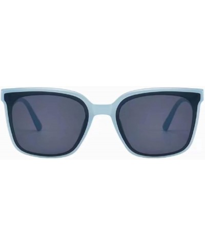 Fashionable Sunglasses For Women, Couple Sunglasses, Square Retro, Large Frame Slimming Glasses Blue Frame Gray Film $12.50 S...