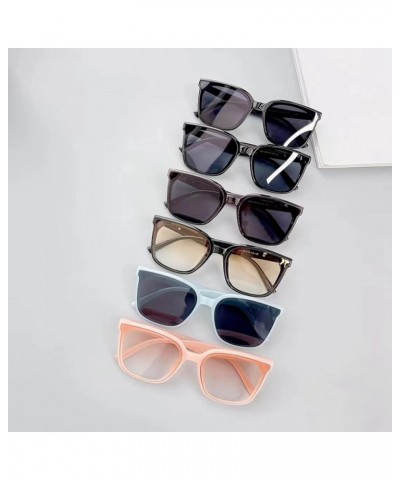 Fashionable Sunglasses For Women, Couple Sunglasses, Square Retro, Large Frame Slimming Glasses Blue Frame Gray Film $12.50 S...