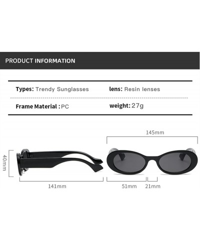 Oval Beach Sunglasses for Men and Women, Outdoor Holiday Street Glasses (Color : A, Size : Medium) Medium G $15.23 Designer