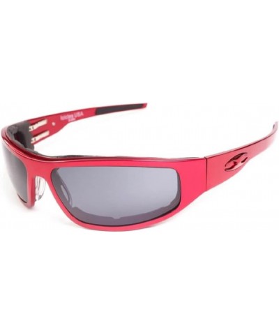 Bagger Transition Mirror Silver Lens Sunglasses with Flat Red Frame $107.42 Designer