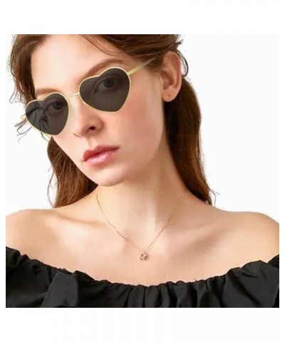 Polarized Heart Sunglasses For Womens Love Heart Shaped Sun Glasses Metal Frame Uv Protection A4 Gold Frame Black Lens $9.53 ...