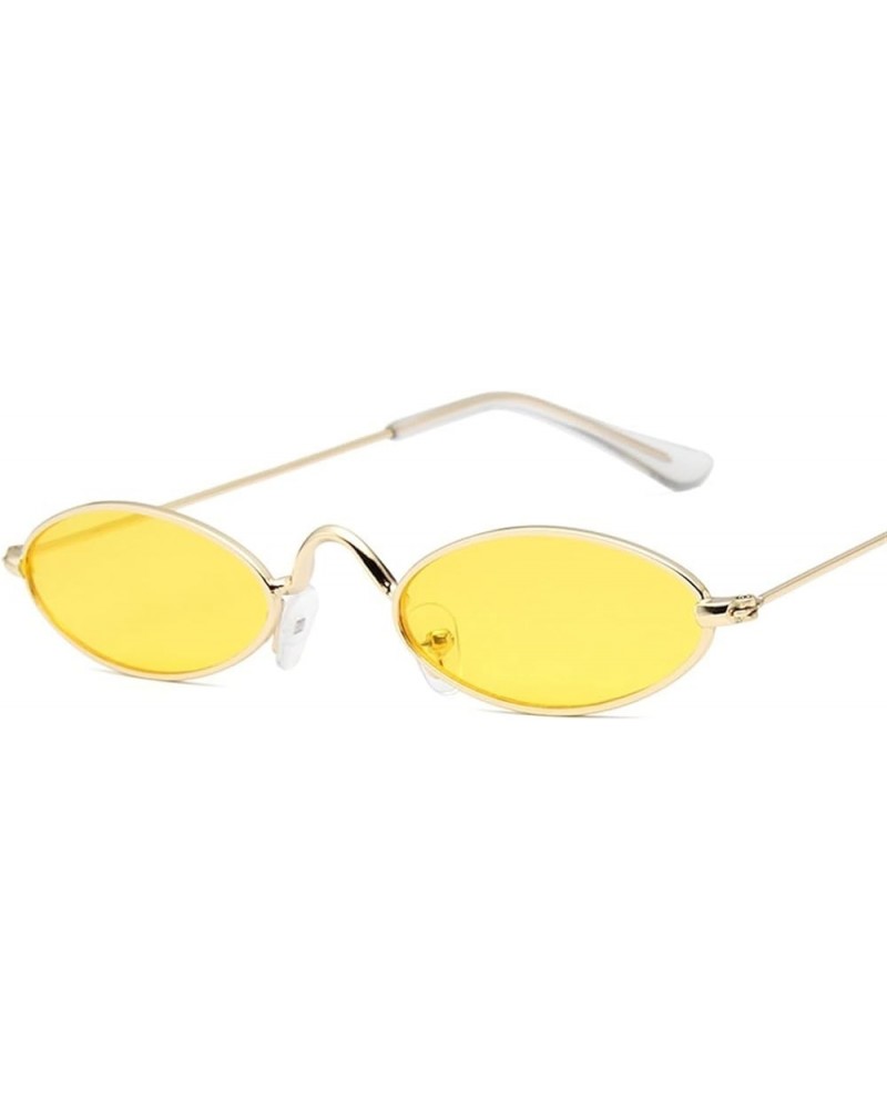 Metal Small Frame Sunglasses Men and Women Retro Oval Frame Fashion Sunglasses Sunglasses Womens (Color : C, Size : One Size)...