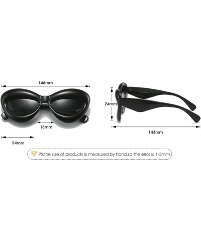 Lip Y2k Sunglasses For Women Unique Design Candy Color Cat Eye Sun Glasses Female Halloween Party Glasses Black $9.48 Designer