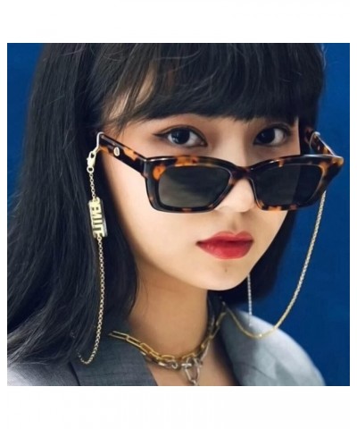 Vintage Rectangle Women Men Sunglasses Frame Female Lady Eyeglasses UV400 02 Leopard Gray As Picture $17.48 Sport