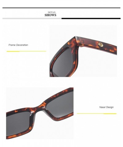 Vintage Rectangle Women Men Sunglasses Frame Female Lady Eyeglasses UV400 02 Leopard Gray As Picture $17.48 Sport