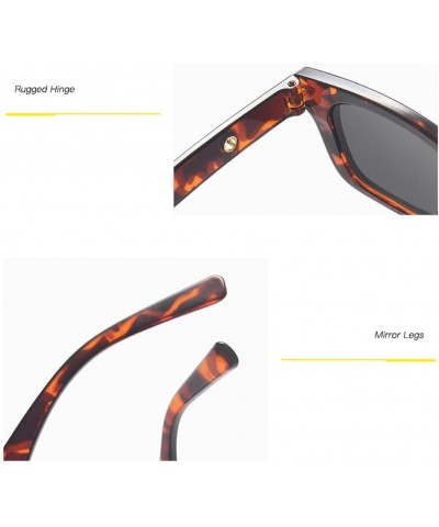 Vintage Rectangle Women Men Sunglasses Frame Female Lady Eyeglasses UV400 02 Leopard Gray As Picture $17.48 Sport