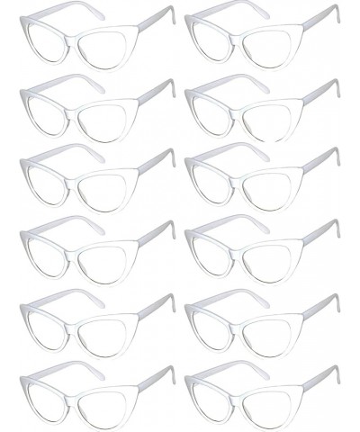 Retro Women's Cat Eye Vintage Sunglasses Smoke Lens 12 PCS Wholesale Clear Lens / White $18.59 Cat Eye