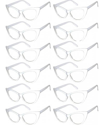 Retro Women's Cat Eye Vintage Sunglasses Smoke Lens 12 PCS Wholesale Clear Lens / White $18.59 Cat Eye