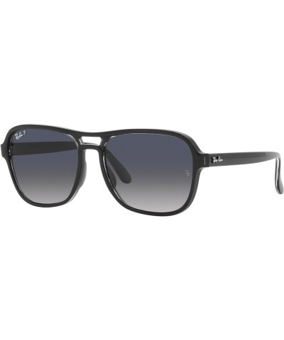 Rb4356 State Side Square Sunglasses Black Transparent Black/Polarized Blue Gradient $41.20 Square